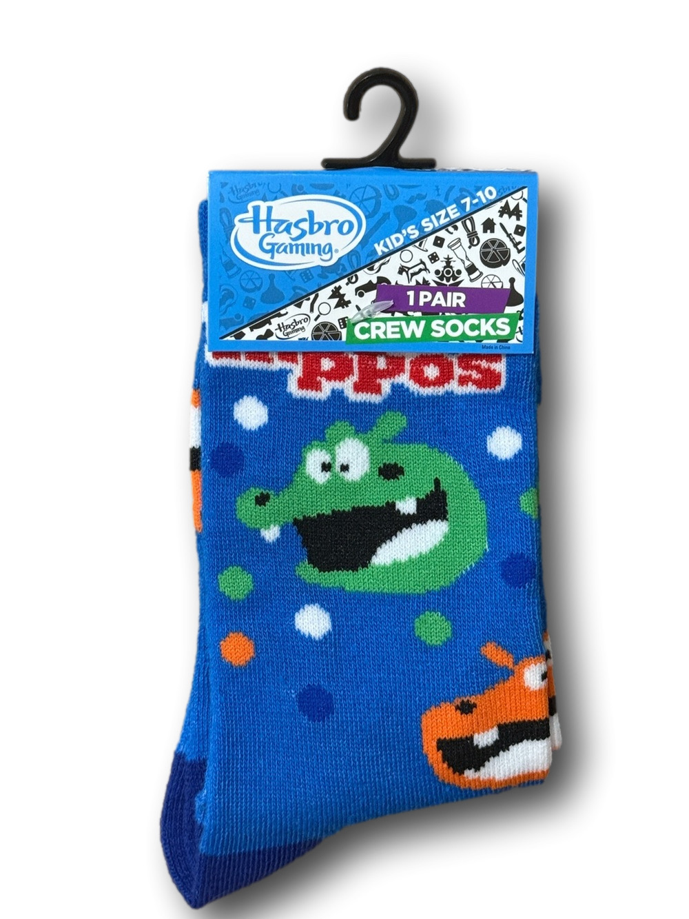 Kids Hungry Hungry Hippos Funny Novelty Crew Socks - NWT - Picture 2 of 2